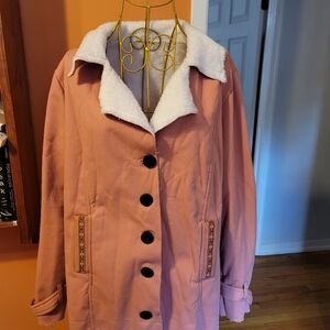 Women's Pink Button-Up Jacket